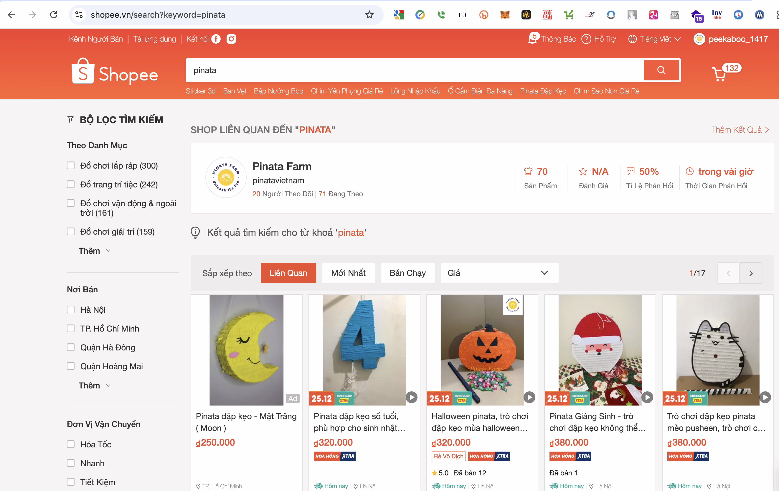 image 12 mua pinata,Shopee 5 tìm kiếm pinata trên shopee